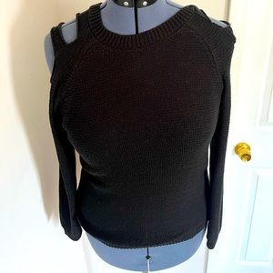 Tobi Black Cold Shoulder Sweater -Medium